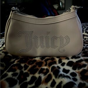 Juicy Couture Beige Shoulder Bag with Rhinestone Logo